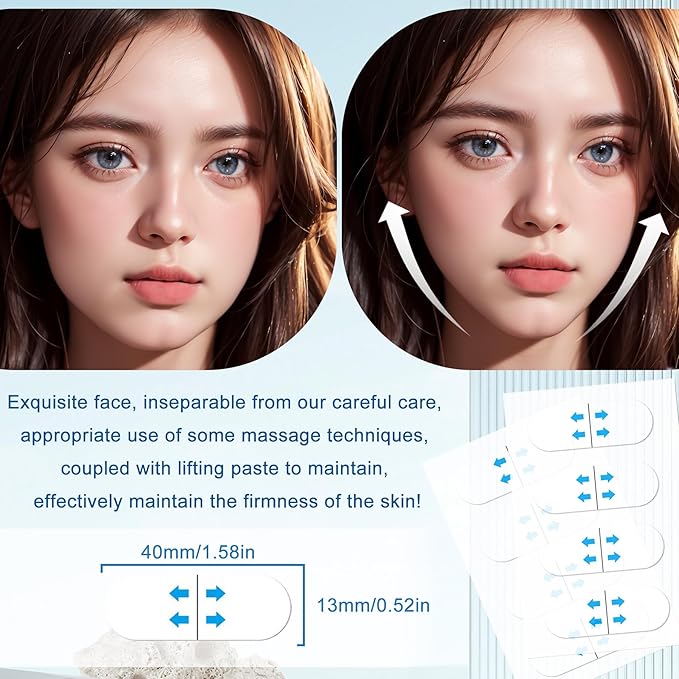 EKIND Face Lift Tape Invisible, 12PCS Facial Line Smoothing & Firming Tape for Women, V-Shaping, Double Chin, Wrinkles & Saggy Skin Reduction