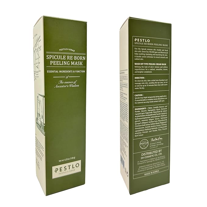 PESTLO Spicule Re-Born Exfoliating Peeling Mask 4.23 oz./120ml - Gentle Exfoliation, Nourishing, Hydrating, Sebum Control, Soothing, Radiant Skin, Pore Tightening, All Skin Types