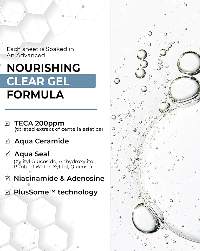 CENTELLIAN 24 Madeca Mask (Water Hydrating, 20pc) - Face Mask Sheet for Deep Hydration, Sun Damage with Centella Asiatica, TECA, Niacinamide, Ceramide. Korean Skin Care for Men Women by Dongkook