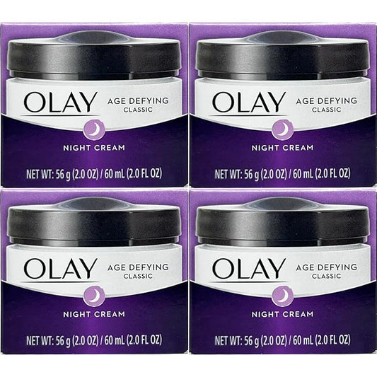 OLAY Age Defying Classic Night Cream 2.0 oz (Packs of 4)