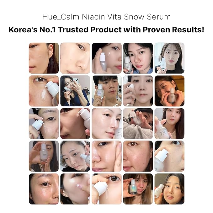 Niacin Vita Snow Serum, Korean Skincare for Brightening, Hydration, Oil Control, 3% Niacinamide, Vitamin C Serum & Ceramide, Dark Spot Corrector, Hyperpigmentation Treatment, Gentle Daily Use