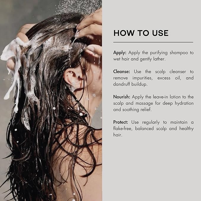 Previa Extralife Anti-Dandruff Scalp Treatment Kit, Purifying Shampoo, Scalp Cleanser and Leave-In Lotion, 3.38 Floz each