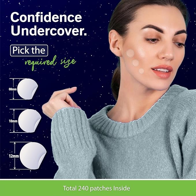 Dot Pimple Patches for Face – Hydrocolloid Acne Patches for Quick Zit Relief And Blemishes, Invisible Spot Stickers That Stay All Night, Gentle for All Skin Types, Oil-Free (80 Count)