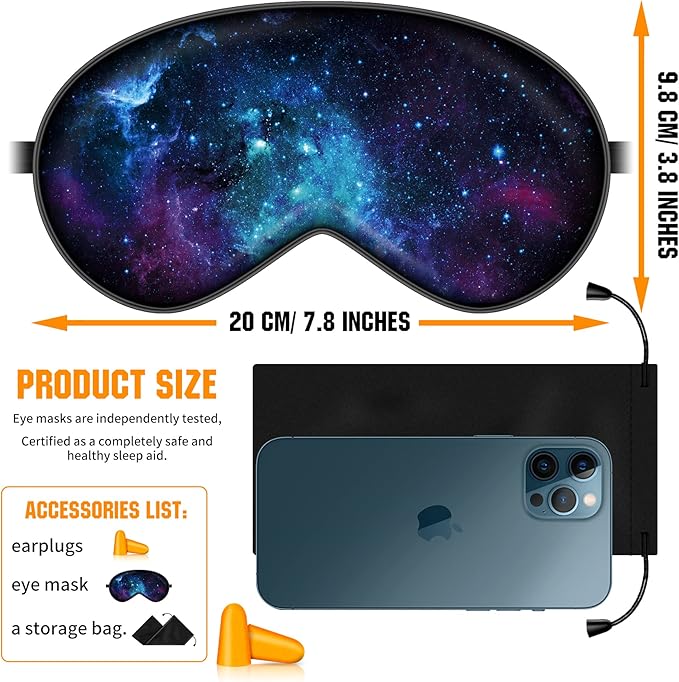 BVYA 3 PCS A Set, Silk Sleep Mask, Eyes Mask, Mulberry Silk Soft Adjustable Strap Eye Cover (I Series)