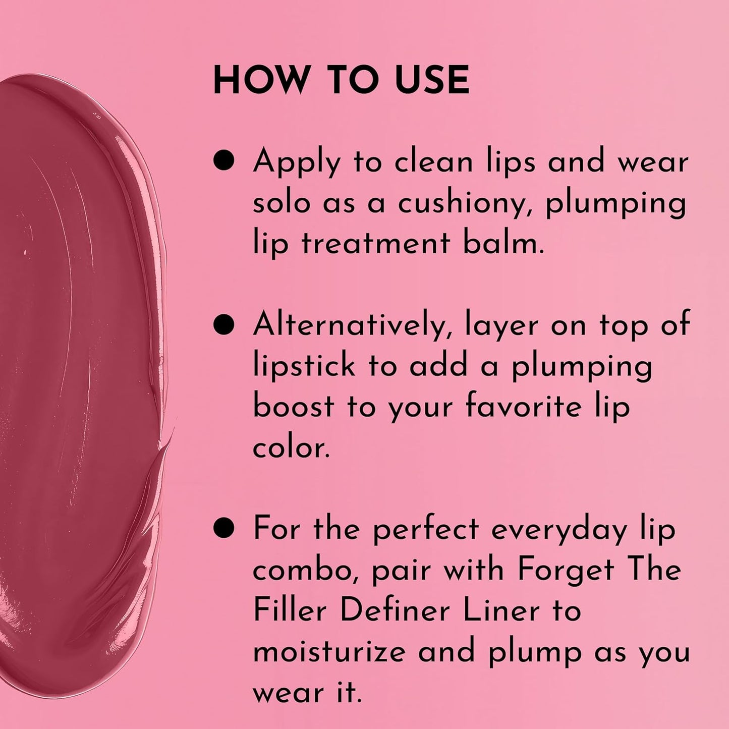 LAWLESS Forget the Filler Lip Plumping Line Smoothing Tinted Balm, Lover, Pink, 0.1 Ounce / 2.9 g