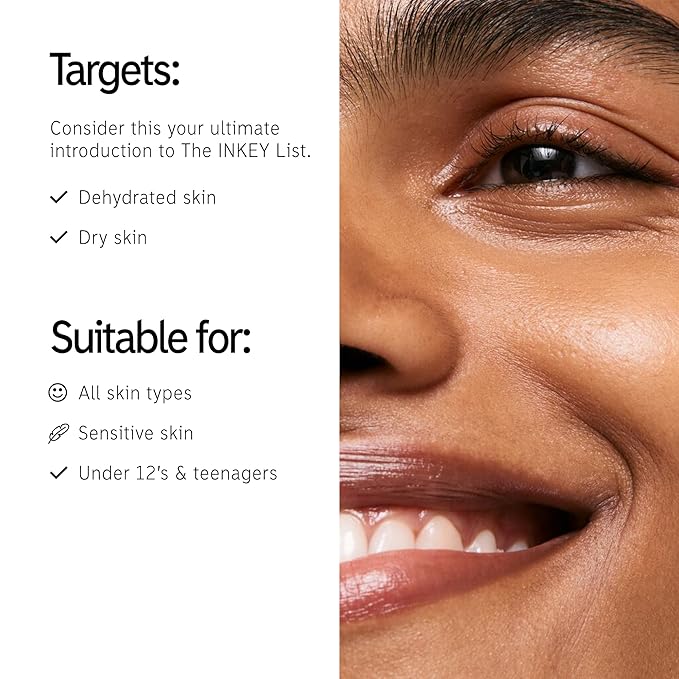 The INKEY List Starter Set, Oat Cleansing Balm, Hyaluronic Acid Serum & Omega Water Cream, Nourishing Skincare Set, Gentle Cleanser, Suitable For All Skin Types