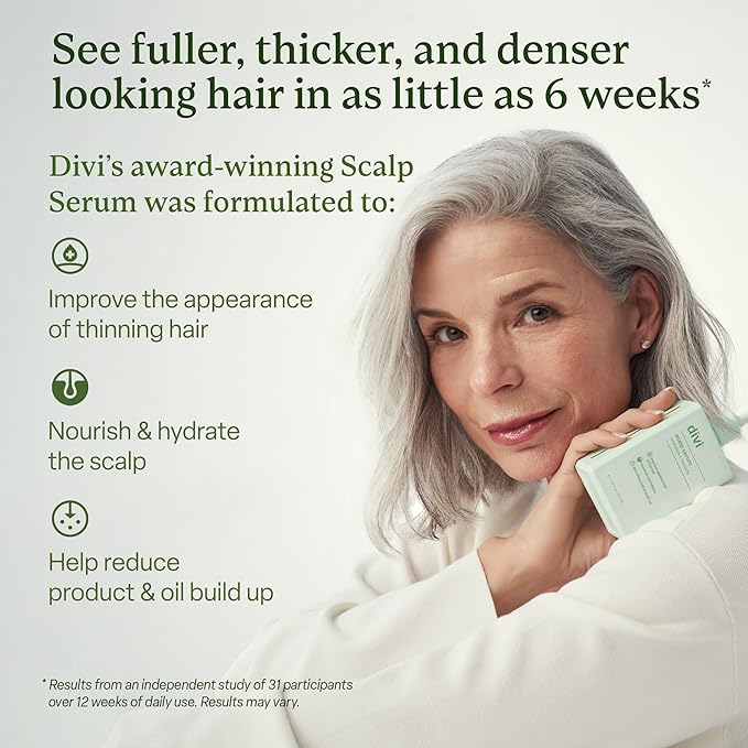 Divi Hair Scalp Serum for Women and Men - Revitalize and Balance Your Scalp - Improves Appearance of Thinning Hair, Nourishes the Scalp and Helps Remove Product and Oil Buildup, 100ml
