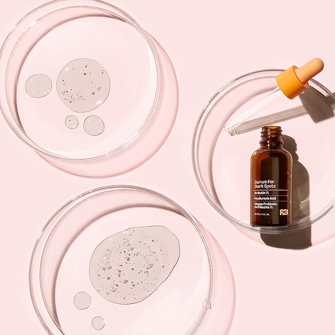 Skin Serum for Dark Spots with Arbutin, Hyaluronic Acid & Vegan Probiotic Kombucha 1 oz. - Arbutin Serum and Hyaluronic Acid Serum for Face