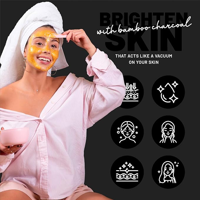 BRÜUN Jelly Mask Jar Bamboo Charcoal Peel-Off Face Care Rubber Mask | 23 fl oz Skin Care Moisturizing Gel Mask Jar Spa Set