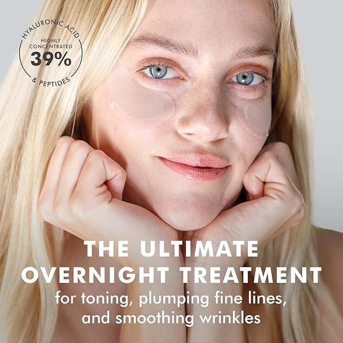 skyn ICELAND Dissolving Microneedle Under Eye Patches with 39% Hyaluronic Acid & Peptides No-Slip Eye Masks for Firming Wrinkles & Fine Lines, 3 Pairs