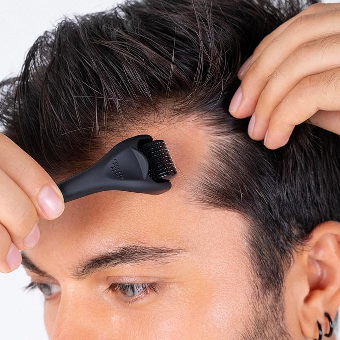 Derma Roller for Body, Hair and Sculp, 540 Titanium Microneedle Dermal Skincare, Microneedling Roller for Men and Women with Storage Case