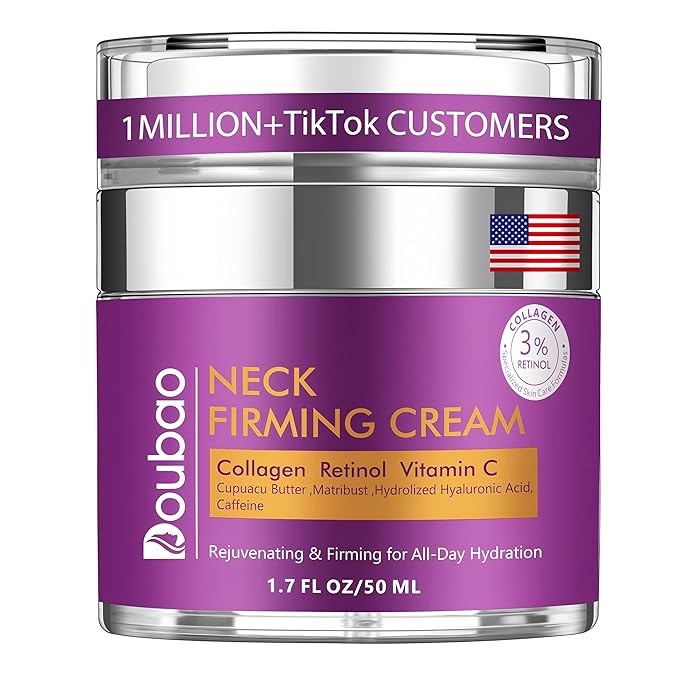 Advanced Neck Firming Cream – 3% Retinol & Hyaluronic Acid for Wrinkle Reduction, Lifting & Skin Tightening – Anti-Aging Moisturizer for Face, Neck & Décolleté – Deep Hydration, 1.7 FL OZ