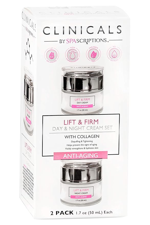 SpaScriptions Clinicals- Lift & Firm Day & Night Cream Set with Collagen - 2 Pack (1.7oz)