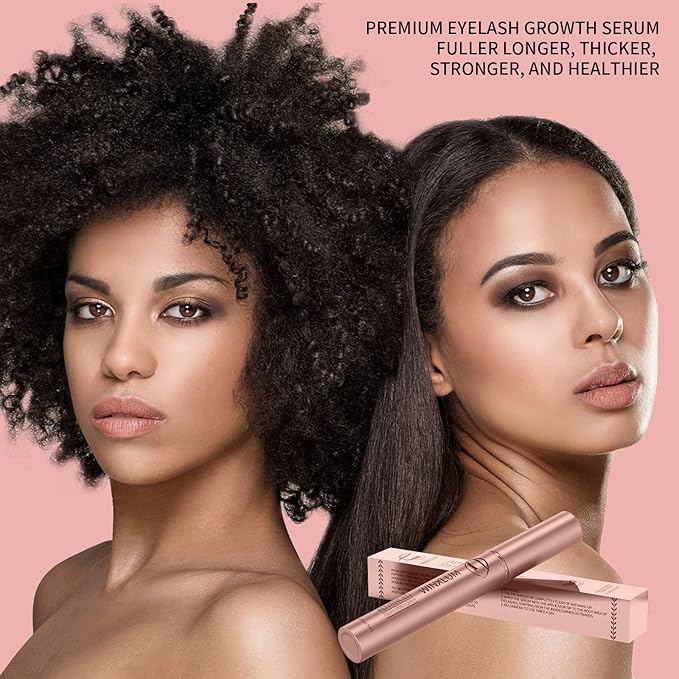 Premium Eyelash Growth Serum, Lash Growth Serum 5ML, Eyebrow Growth Serum with Peptides, Irritation-Free Eyelash Serum to Grow Lashes, Lash Boost for Fuller, Longer, Thicker, and Stronger Lashes, Pink