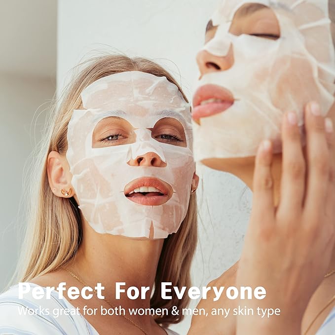 Purederm Coconut Essence Mask (12 Pack) - Coconut Extracts, Collagen, and Vitamin E to Make Your Skin Smooth and Clear