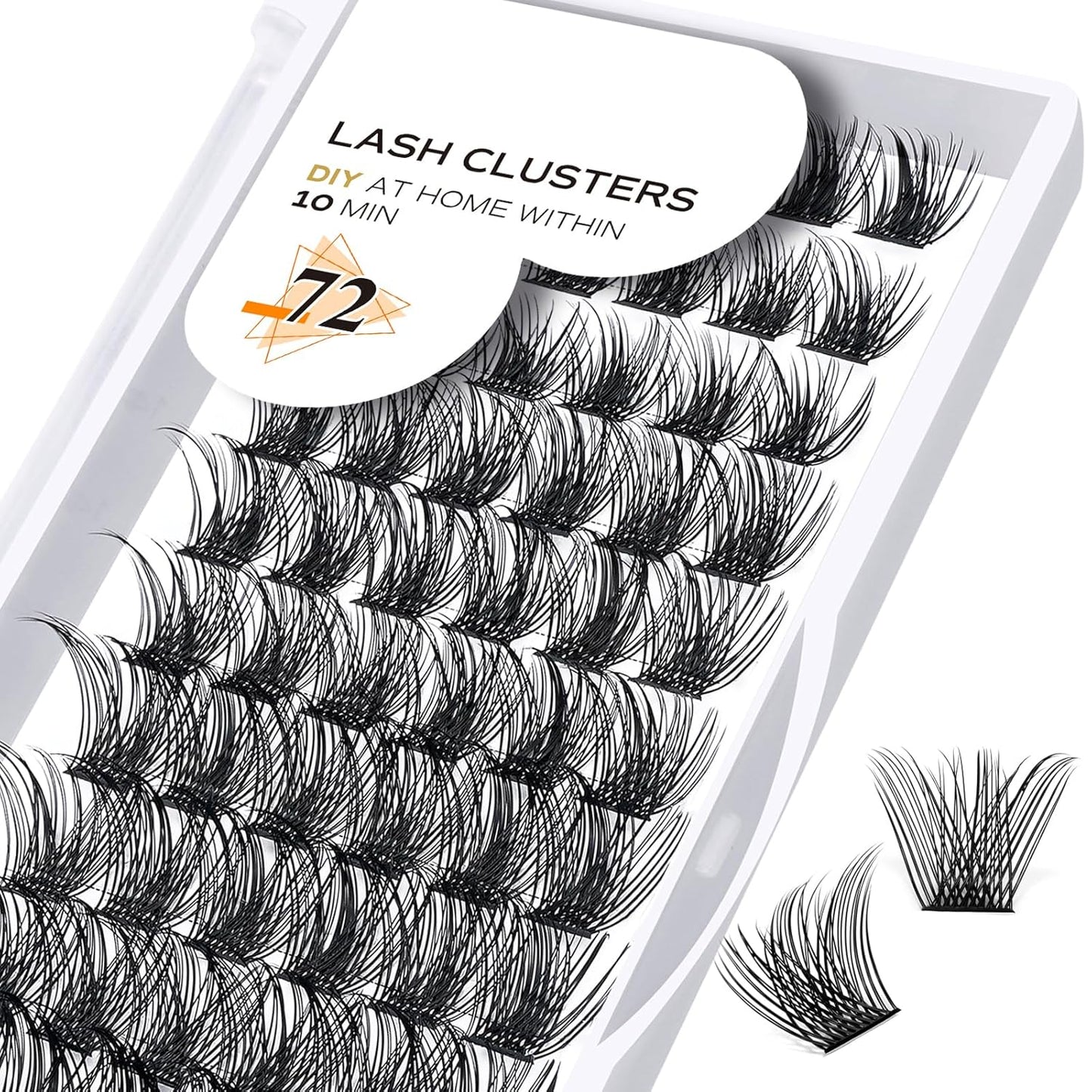 Lash Clusters B02 D Curl 18mm DIY Eyelash Extensions 72 Clusters Lashes C D Curl B&Qaugen Mega Volume Individual Lashes Eyelash Clusters Extensions Individual Lashes Cluster DIY at Home (NM-D-18mm)
