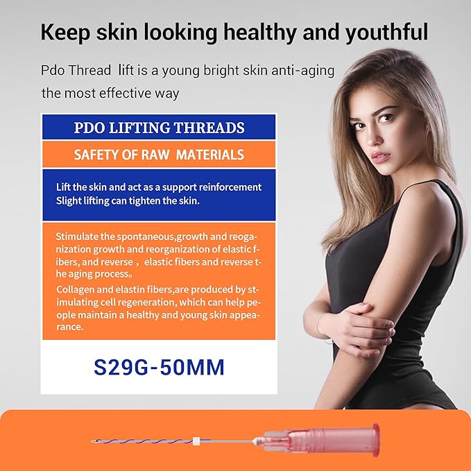 HYPOD Pdo Threads for Face Lift, Pdo Lifting Thread Whole Body Mono Screw Type, Pdo Thread Lift Mono Korea (20PCS-29G*50MM)