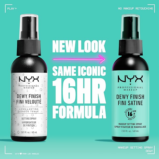 NYX PROFESSIONAL MAKEUP Makeup Setting Spray - Dewy Finish, Long-Lasting Face Mist for up to 16HR Wear, Vegan Formula, JUMBO Size