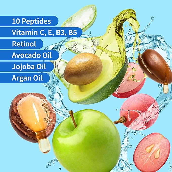 Ebanel Bundle of 2.5% Retinol Serum, Hyaluronic Acid Serum, and Exfoliating Face Scrub Peeling Gel 4.12 Oz