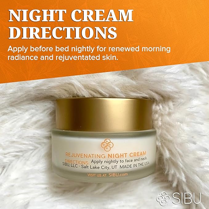 sibu Rejuvenating Night Cream (1 oz), Made With Premium Himalayan Sea Buckthorn & Hyaluronic Acid – Hydrates, Smooths Wrinkles, and Repairs Aging, Sun-Damaged Skin