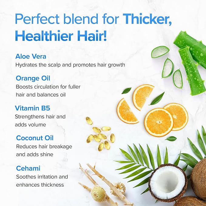 Hair Growth Shampoo and Conditioner for Men and Women - Dry Scalp Treatment, Moisturizing Shampoo and Conditioner - Sulfate Free and Fragrance-Free - Volumizing Hair (4oz)