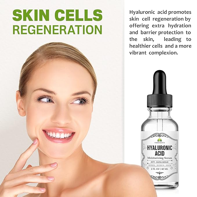 Hyaluronic Acid Serum – Hyaluronic Acid Serum for Face – Paraben-Free Pure Hyaluronic Acid – Moisture Boost Hydrating Serum – Anti-Aging Serum for Fine Lines, Wrinkles – 2oz