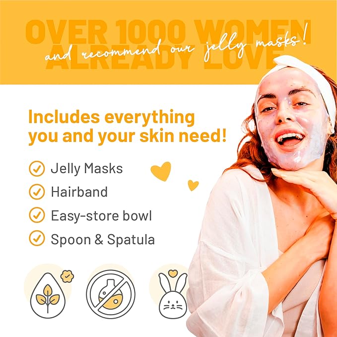 BRÜUN Jelly Mask Jar Calendula Peel-Off Face Care Rubber Mask | 23 fl oz Skin Care Moisturizing Gel Mask Jar Spa Set