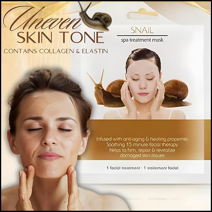 Snail Mucin Facial Sheet Mask | Korean Skincare Detox Mask |After Sun Care and Glowing Glass Skin | Hydrating Sheet Mask for Spa Day Self-Care | Anti-Aging Skin Renewal