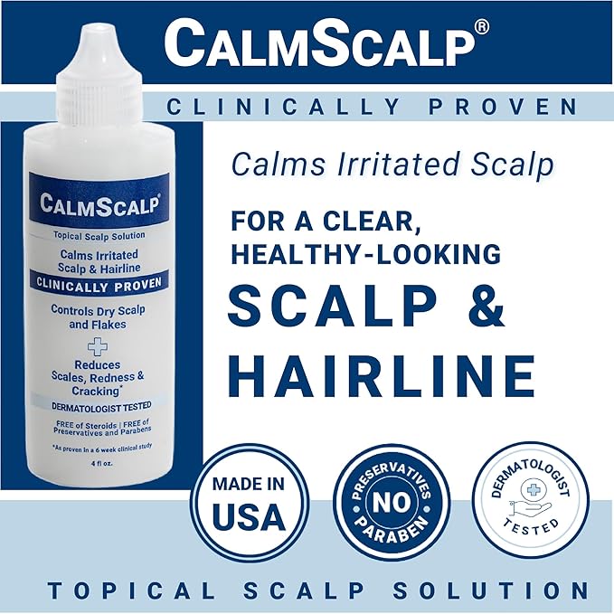 Solution | Calms Irritated Scalp | Controls Dry Scalp & Flakes | Reduces Scales & Redness | Clinically Proven | Free of Steroids | Non Shampoo Leave-On Scalp Treatment | 4 oz.