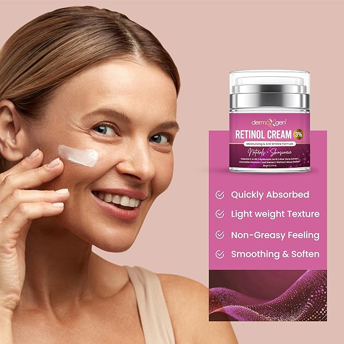 Retinol Cream – 3% (Percent) Retinol Cream for Face with Hyaluronic Acid – Anti-Aging Face Cream for Fine Lines and Wrinkles – Hydrating Face Moisturizer with Shea Butter, Aloe Vera