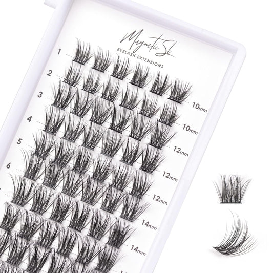 Cluster Lashes 72 Individual Lashes Clusters Eyelash Extensions False Eyelashes DIY Lash Extension Kit Reusable False Eyelashes Natural Look Mix 10-16mm C D Curl-DM06