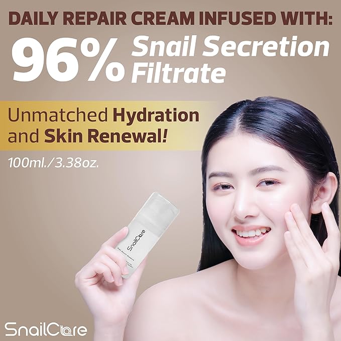 Snail Mucin 96% Serum Essence with Aloe, High Concentration Snail Secretion Filtrate, 99% Naturally Derived Ingredients, baba de caracol original,100ml Air Pump, Korean Skin Care
