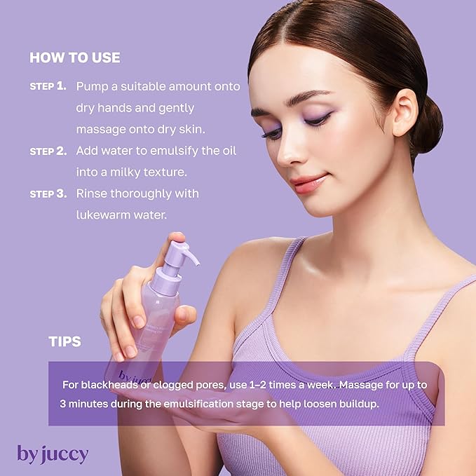 By Juccy Vinoberry Blended Cleansing OilㅣDeep Pore Cleansing, Makeup Remover for All Skin TypesㅣSunflower Seed & Grape Seed Oil, Vinoberry Blends| Korean cleansing oil, Korean Skincare 5.07 Fl oz