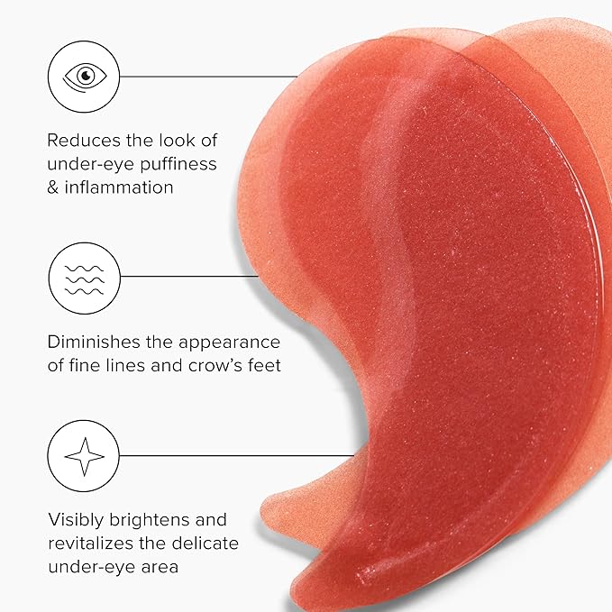 DRMTLGY Brightening Eye Masks (30 Pairs) - Caffeine Eye Masks for Dark Circles and Puffiness with Hyaluronic Acid, Eye Patches for Puffy Eyes