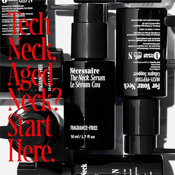 Nécessaire The Neck Serum. Fragrance-Free. 5 Peptides for Tech + Aged Neck. Skin Feels Firm, Looks Lifted. Hypoallergenic. Dermatologist-Tested. 50 ml