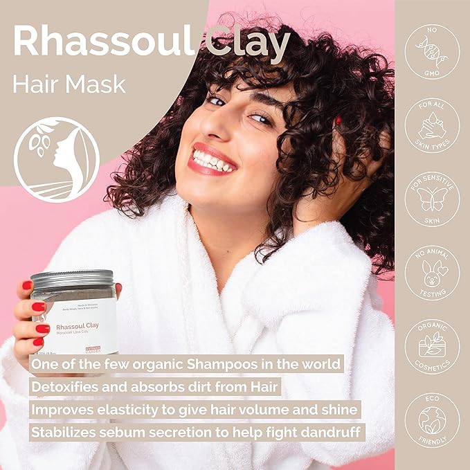 Fatima's Garden Rhassoul Clay - Natural Detox Clay for Skin & Hair, 250g