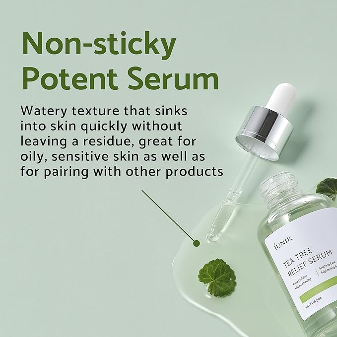 iUNIK Tea Tree Relief Serum & Daily Serum Trial Kit Rose Galactomyces Synergy Serum, Tea Tree Relief Serum, Propolis Vitamin Synergy Serum Mini Travel Kit Serum Ampoule Vegan Korean Skincare