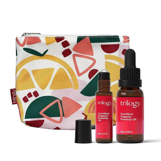 Trilogy Certified Organic Rosehip Oil Set, Nourishment & Renewal, Includes Gift Bag