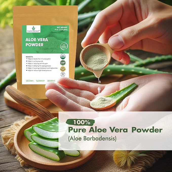 100% Pure Calcium Bentonite Clay Powder | Skin Care Detox - Deep Pore Cleansing Face & Body 4 oz & Aloe Vera Powder - Hydrating After Sun Care | for Face, Body, Skin & Hair care -4oz