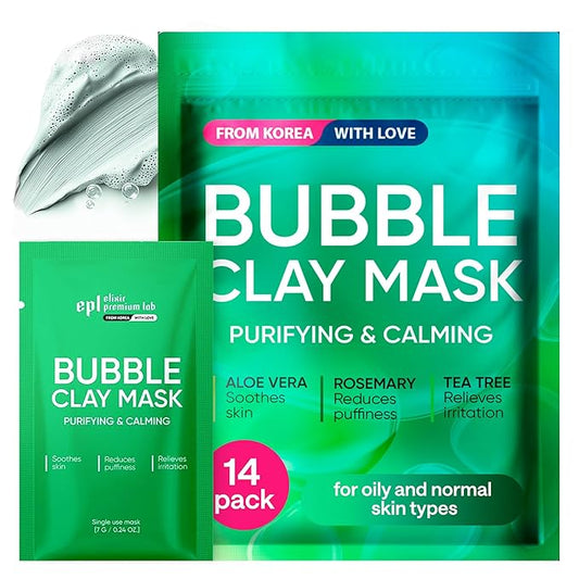 Korean Carbonated Bubble Clay Mask for Face – Black Head Remover for Face – Deep Pore Cleansing Mask – Facial Blackhead Remover – Pack 14 Korean Skincare