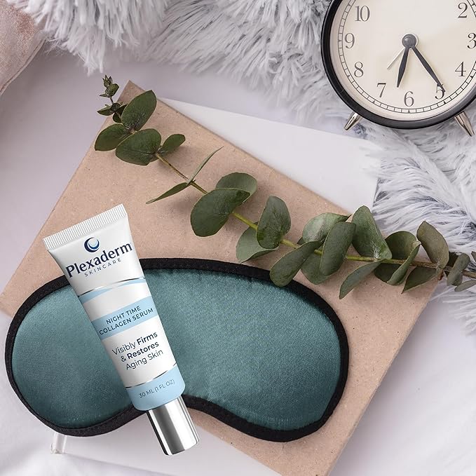 Plexaderm 30 mL Night Time Collagen Serum for Firmer, Fuller, more Youthful Looking Skin, Anti-Aging Collagen & Peptide Serum, Best Collagen Serum for Women & Men, Paraben-Free, Developed in the USA