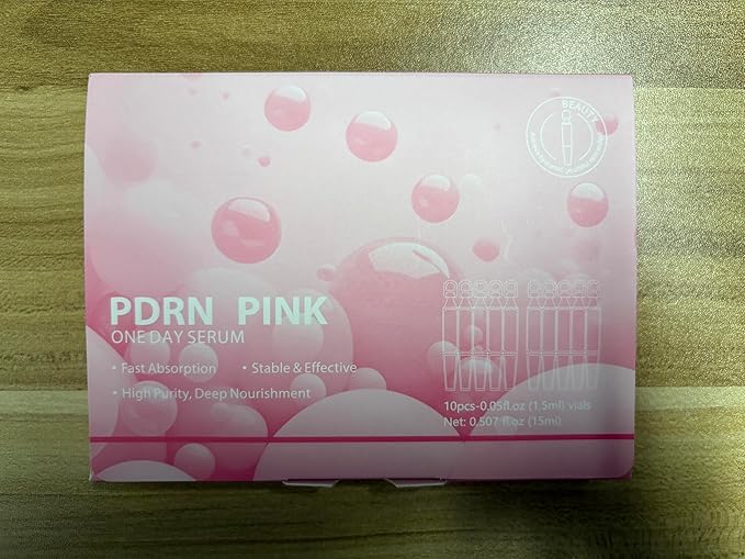 PDRN Pink One Day Serum, High Purity Concentrated Essence, Intense moisturization and nourishment, Salmon DNA PDRN Pink Serum for Firming Face & Repairing Skin, 0.05 fl.oz x 10 ‌ampoules