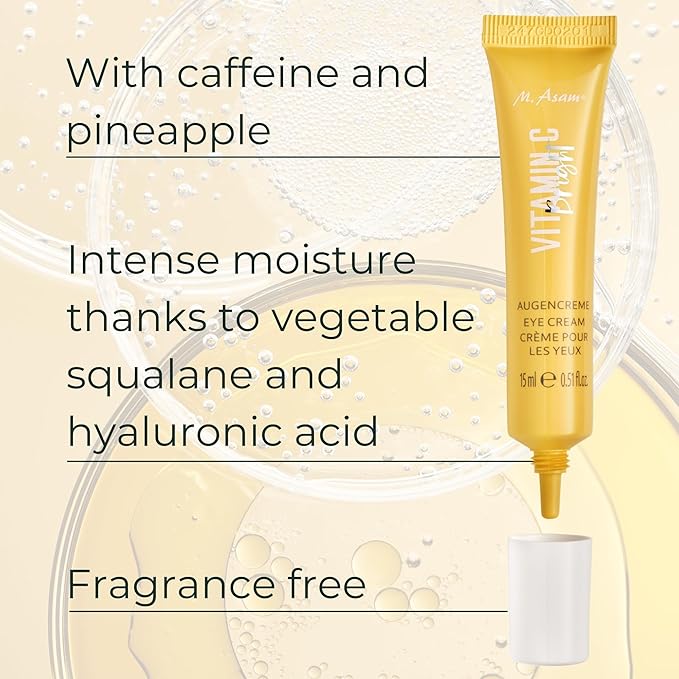 M. Asam VITAMIN C BRIGHT Eye Cream (0.5 Fl Oz) - Dark Circle Eye Treatment, Anti-Aging Eye Cream, Hydrating Vitamin C Eye Care for dry skin