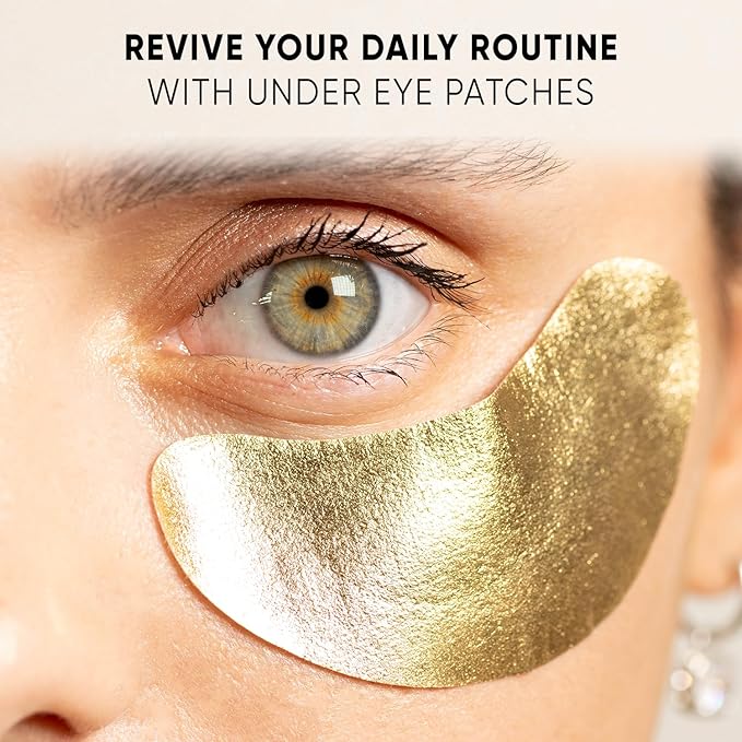 CÉLOR Under Eye Patches Premium - Golden Under Eye Mask Enriched with Hyaluronic Acid, Caffeine, Tea Tree & Collagen, Under Eye Patches for Puffy Eyes, Dark Circles and Puffiness (14 Pairs)