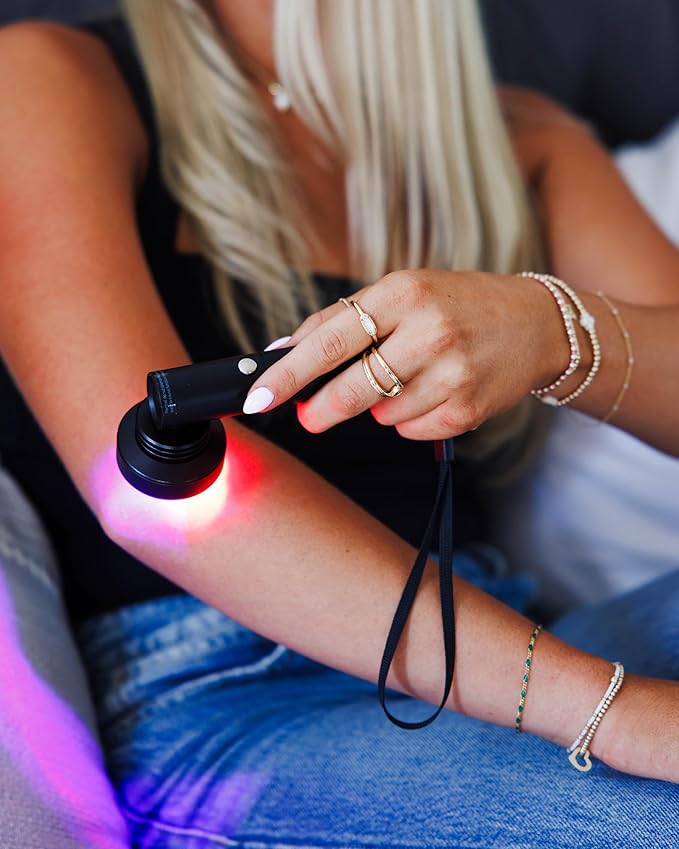 Red & Blue Light Therapy for Face and Neck, Beauty Wand with Dual Light and Infared Modes