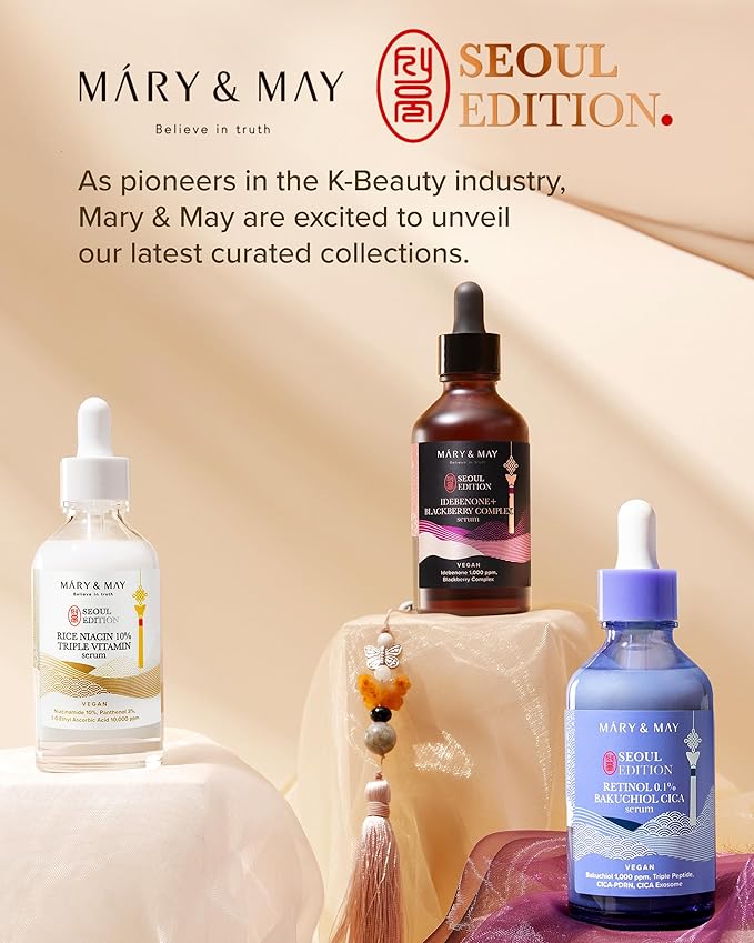 Mary&May SEOUL EDITION Retinol 0.1% Bakuchiol Cica Serum - Korean Face Serum for Pore Elasticity & Wrinkle Improvement - Cica and Peptides - Fragrance-Free, Vegan, and Cruelty-Free, 2.7 fl.oz.