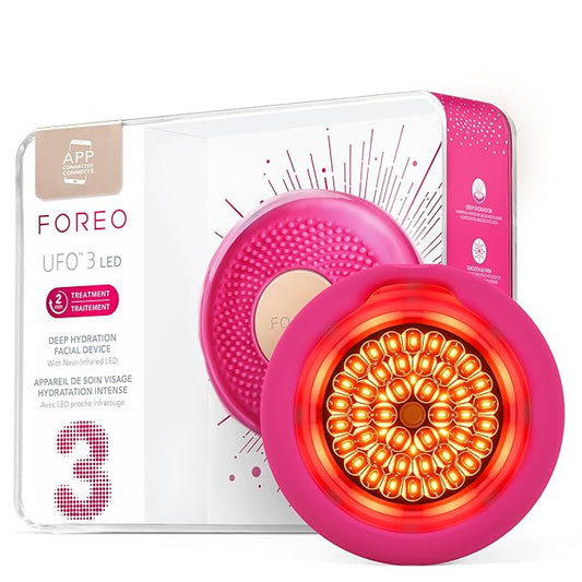 FOREO UFO 3 LED 4-in-1 Face Mask Skincare Device - Face Moisturiser - Full spectrum LED - Deep Tissue & Red Light - Warming - Massage - App-connected
