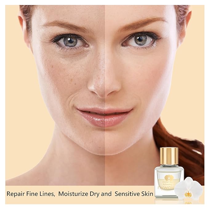 Orchid Hydration Facial Oil, Luxurious Lightweight Orchid Face Oil for Daily Hydration & Radiance, Perfect for Sensitive & Dry Skin, 0.04 fl. oz