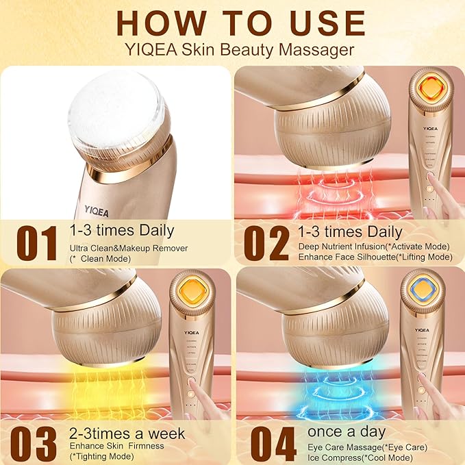 Microcurrent Facial Device,Radio Frequency Skin Tightening Face Machine Treatment of Facial Wrinkles and mild to Moderate inflammatory