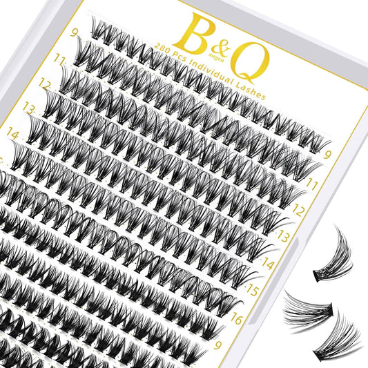 B&Qaugen Lash Clusters 30D 50D-D-9-16MIX LASH Individual Lashes 280 False Eyelash 9-16MIX Extensions Cluster DIY at Home (30D 50D,D-9-16MIX)